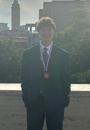Cale Wheeler had a fifth-place finish in Lincoln-Douglas debate at the recent state UIL meet. Courtesy photo